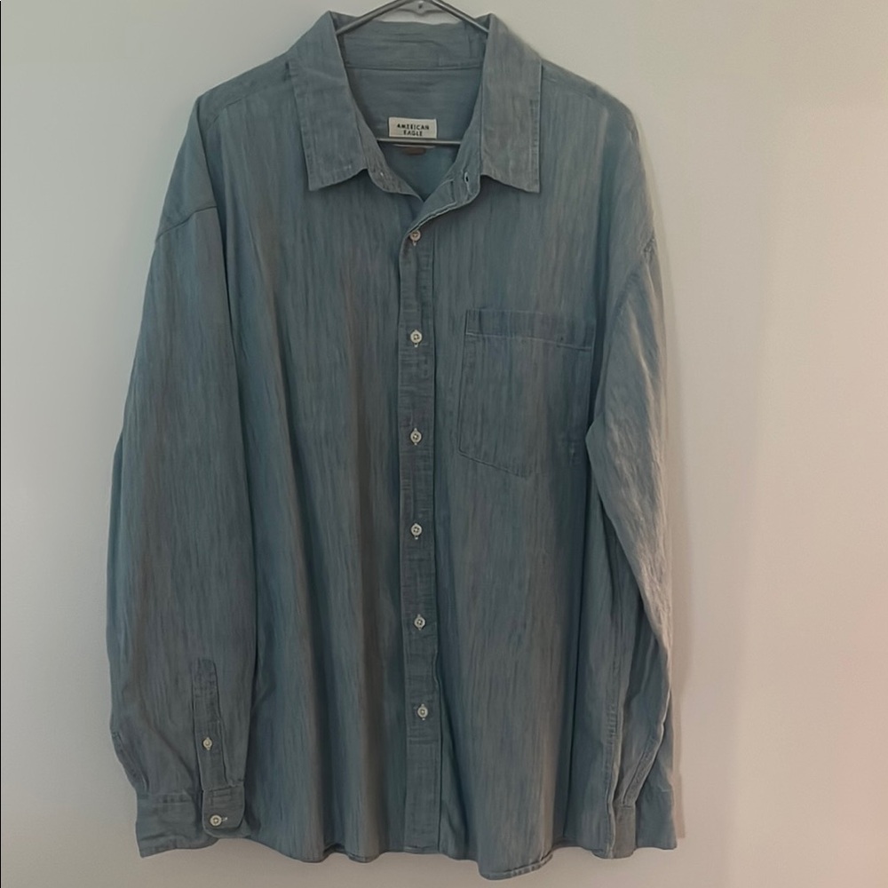 American Eagle Men's Blue Shirt XXL Relaxed Fit